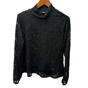 Macy's Bar III Plus Turtleneck Top Lace Overlay 2X NEW #G690